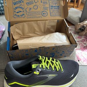 Brooks Gray and Neon Green Athletic Shoes